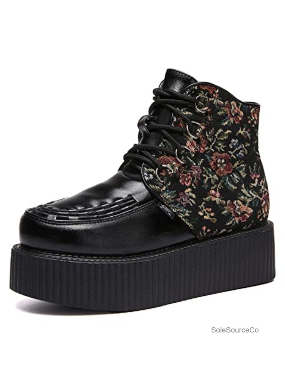 Suede Lace Up Flat Platform High Top Creepers Boots Goth Punk